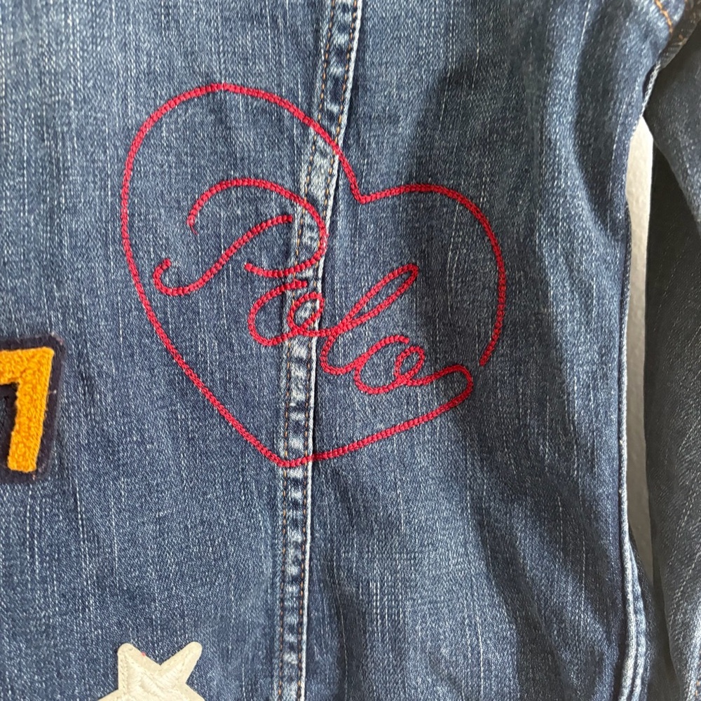Polo by Ralph Lauren Blue Denim Jacket with Pink Detail - Picture 10 of 16
